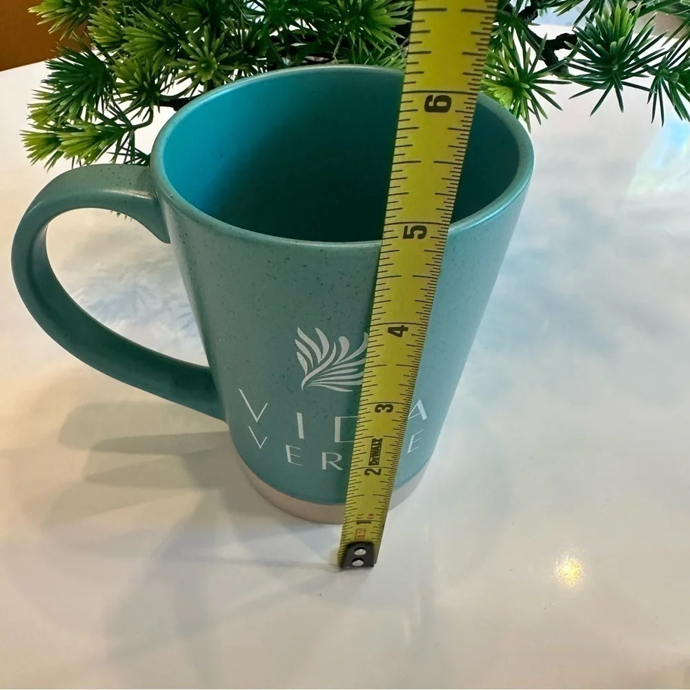 Vida Verde Teal Speckled Coffee Mug Tropical Boho Ceramic Cup